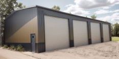 30x50x14 Metal Garage 4 Bay Bronze